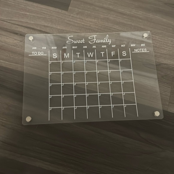 Clear Acrylic Monthly Planner - Picture 1 of 3